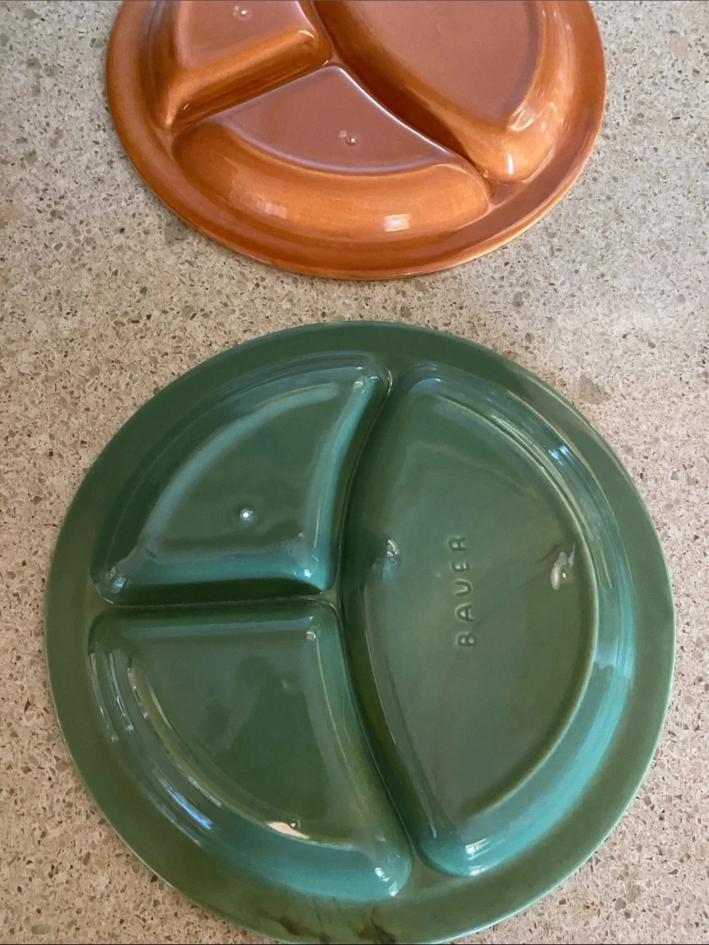 Vintage Bauer Plates- Classic Divided Design - Picture 6 of 10